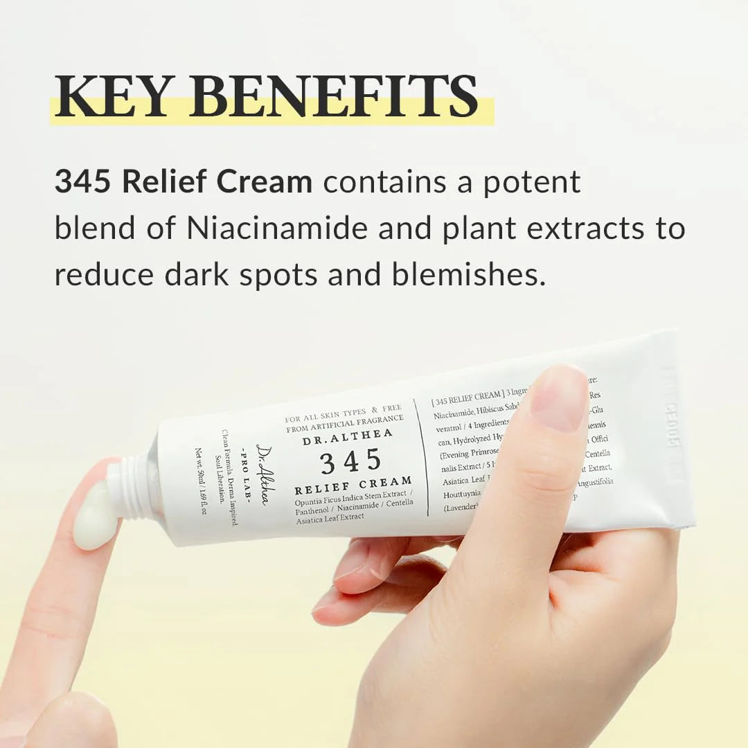 Dr. Althea 345 Relief Cream 50ml | Soothing & Repair Moisturizer for Sensitive Skin