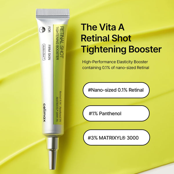 Celimax Vita A Retinal Shot Tightening Booster  – 0.1% Retinal & 3% Matrixyl Anti-Aging Serum for Wrinkles, Pore Minimizer, Firmer & Smoother Skin - alternate view