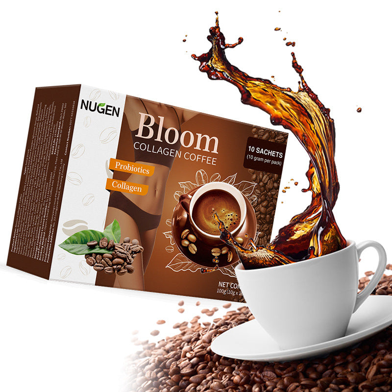 Collagen Coffee Powder Sachets – Beauty-Enhancing Slimming Coffee with Herbal Extracts for Weight Loss & Glowing Skin